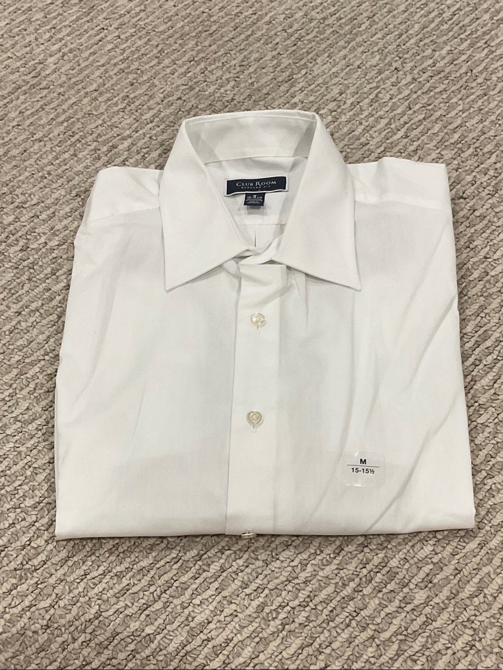 Club Room White Men's Spread Collar Dress Shirt